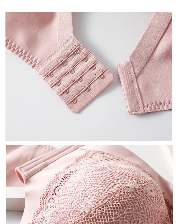 Women's Push-up bra, elegant little lace bra, soft seamless cotton, comfortable gathering Lingerie
