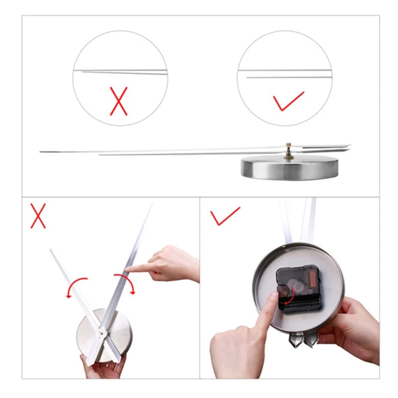 Clock Hands Modern Long Hands Wall Clock DIY Silent Movement for Living Room 203C