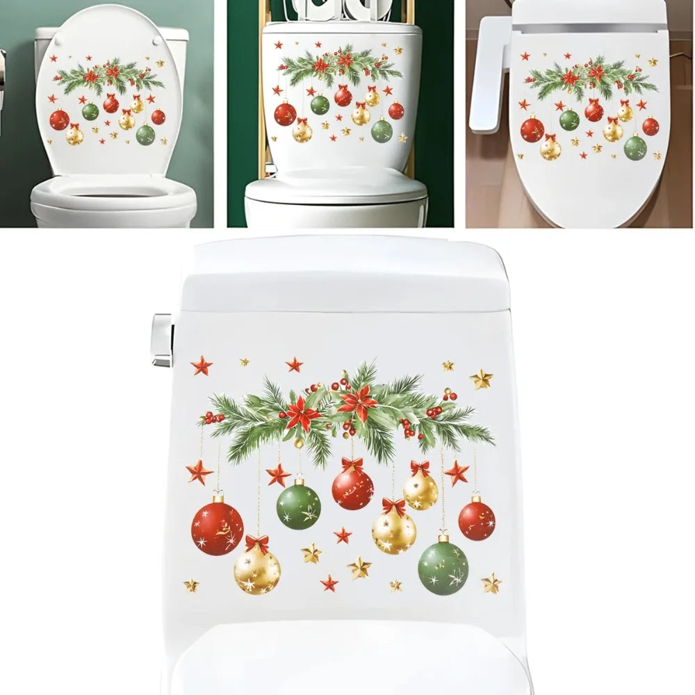 Christmas Toilet Sticker Merry Christmas Decoration Santa Claus Bathroom Sticker Home Toilet Decoration 2026 New Year Gift Fun