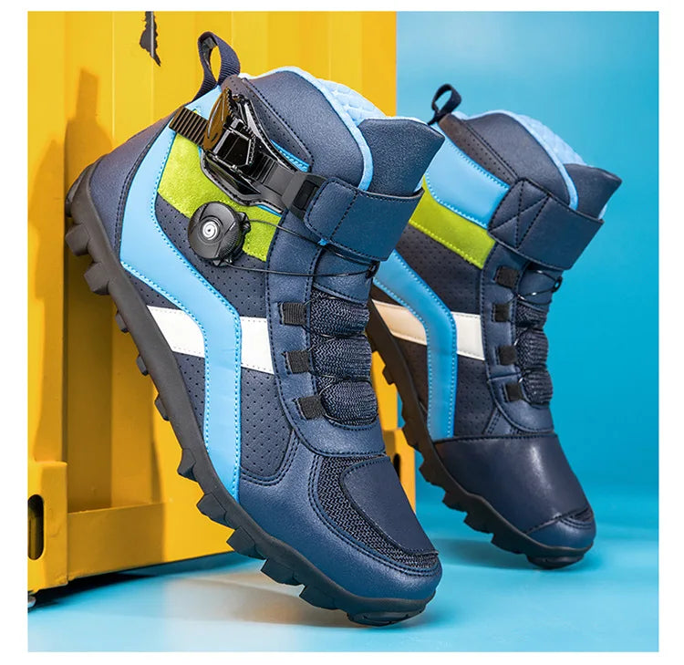 Ghete de motocicletă CN Guangdong cu talpă antiderapantă - Mărimea 39-45 Ghete din piele de vacă