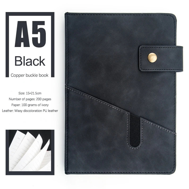 PU Leder A5 Notizbuch 2025 - Business Journal Planner Agenda Organizer Schule Büro