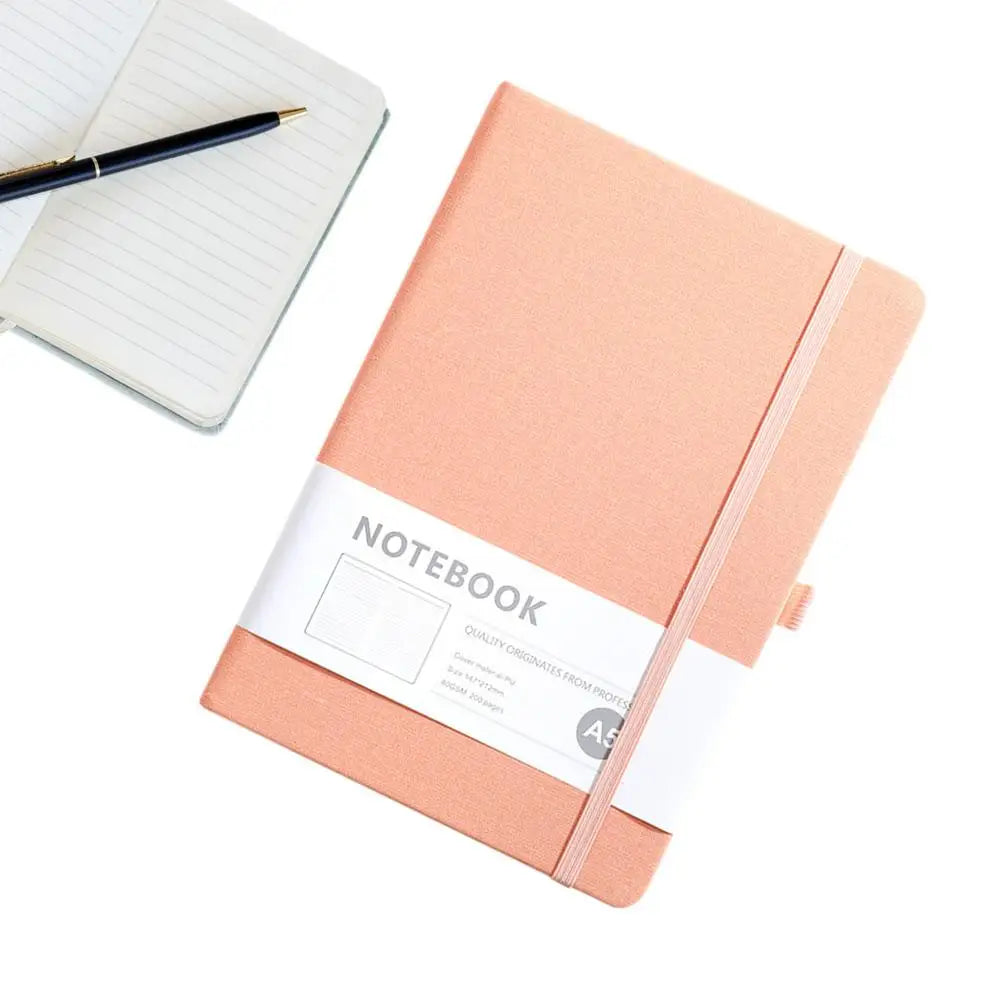 Diary Notebook A5 PU Leather Cover Horizontal Line Notebook Journal 200 Pages Notepads Diary Agenda Business Work Notebook