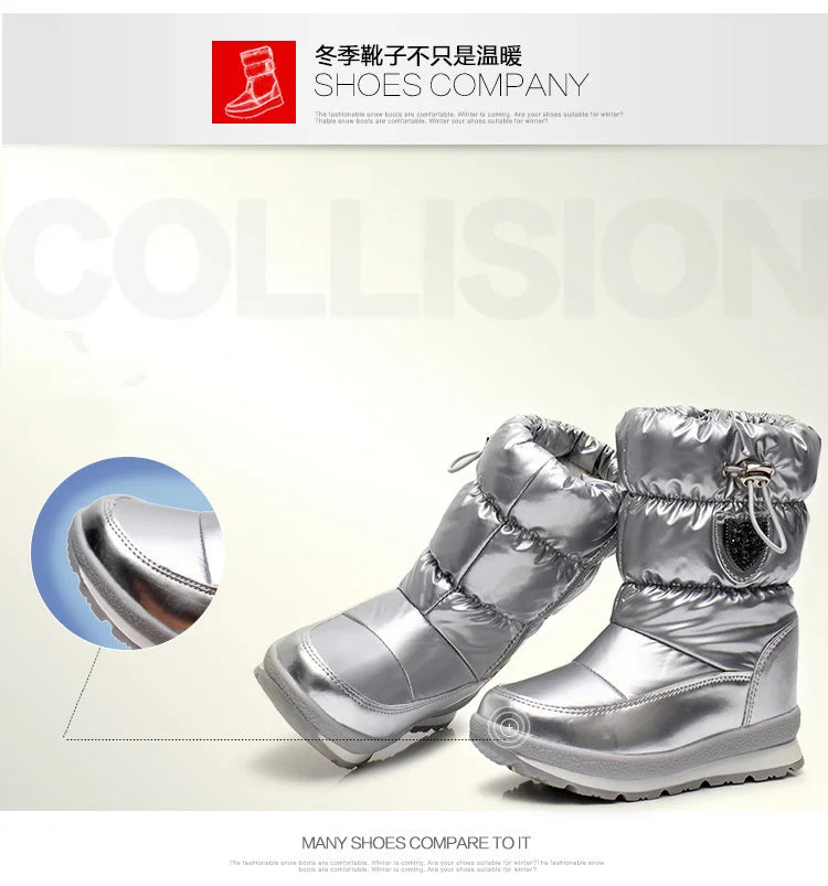 Kinder-Schneestiefel, 2025, Herbst-Winter-Wolle, warm halten, Kinderstiefel, Marke, modisch, wasserdicht, rutschfest, Baumwollschuhe für Mädchen und Jungen