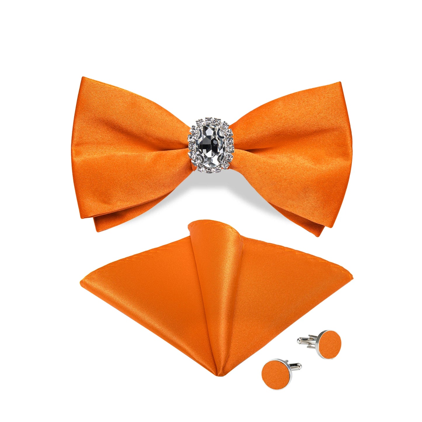 Designer Men's Silk Bowties Pocket Square Cufflink Set for Man Wedding Pre-tied Bow Ties Fashion Butterfly Knot Business Bowties