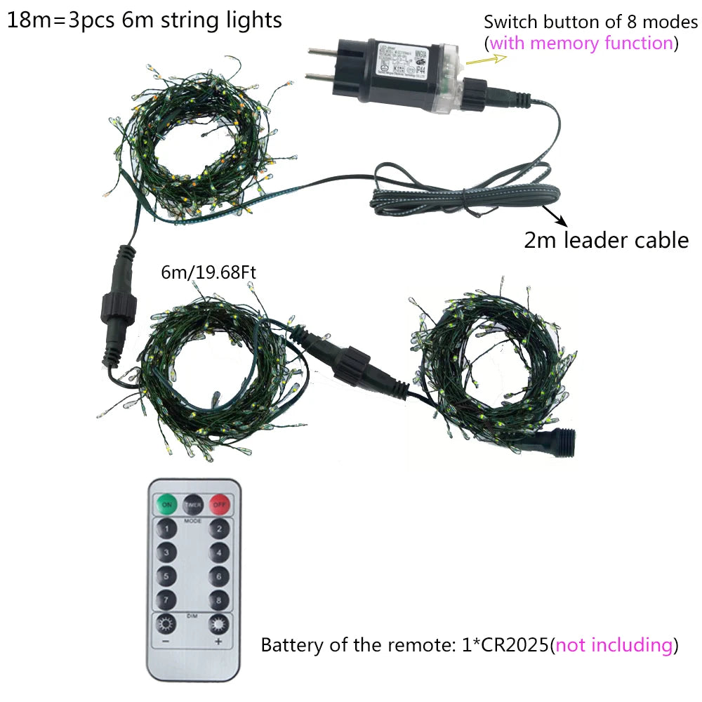 Topdii Außen-LED Lichterkette - Länge 42 m, >200 LEDs, Dimmable