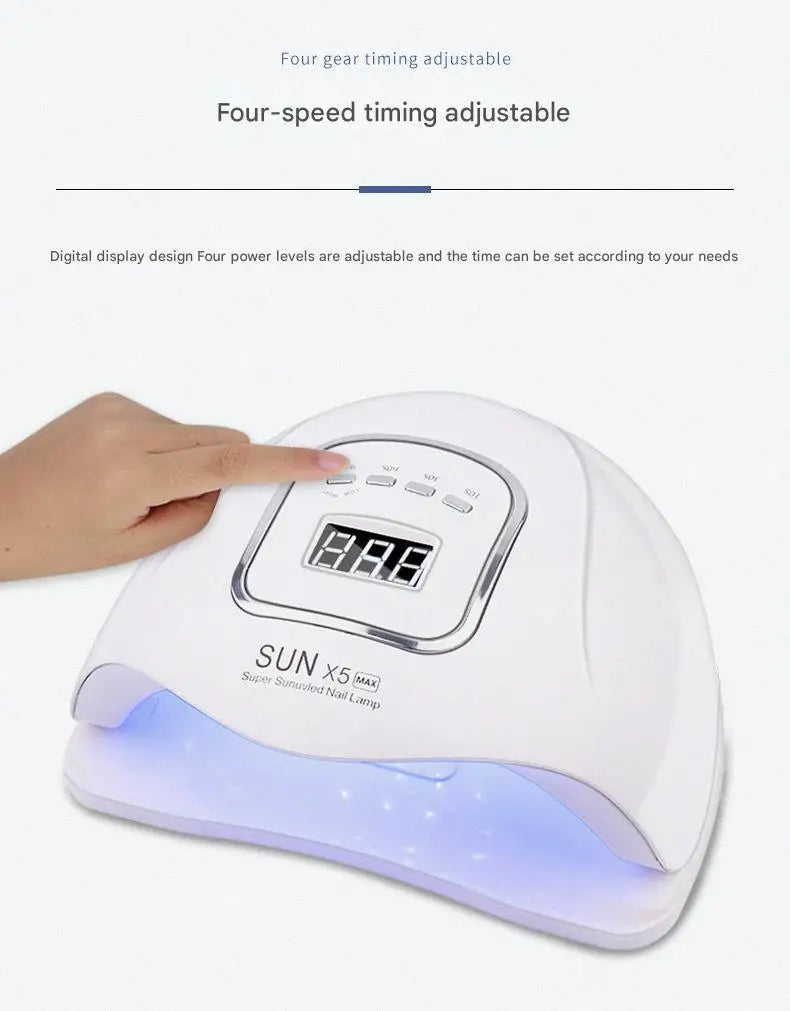 Lampă LED pentru unghii, lampă LED MAX pentru manichiură, 45 LED-uri UV pentru unghii, lampă LED pentru unghii, uscător de gel, instrumente pentru unghii