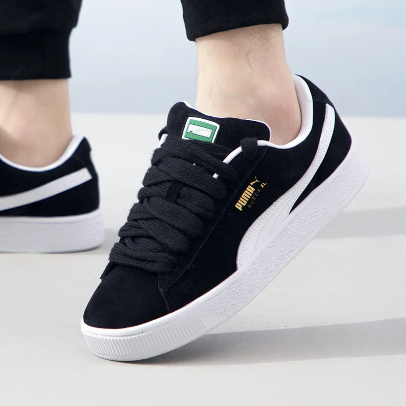 Teniși Puma Black Suede XL - Parte superioară din piele, talpă exterioară din cauciuc, unisex, mărime variabilă