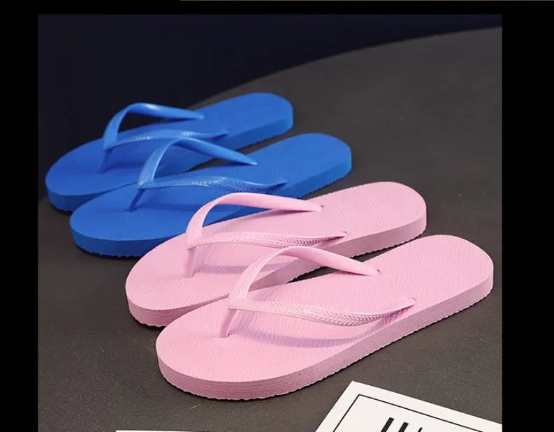 Women Summer Slippers Solid Beach Flip Flops Anti-slip Slipper Casual Shoes Home Shoes Women Simple Comfortable Beach Shoe