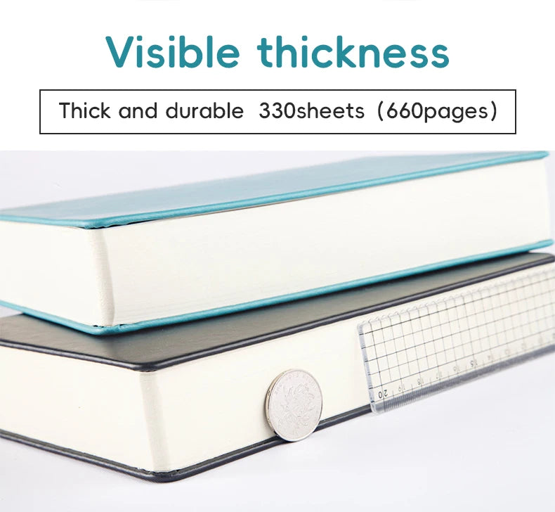 PU Leder Notizbuch A4/A5/A6 2025 - Super Thick 330 Seiten Sketchbook Schule Journal