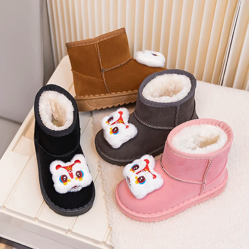 Kinder Winter Stiefel für Jungen Outdoor Neue Mädchen Schnee Stiefel Niedlichen Cartoon Mode Kausalen Kinder Outdoor Plüsch Stiefel Warme Vielseitig