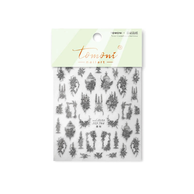 Tomoni Nailart 5D Rose Nagelsticker - Selbstklebend PVC 1St