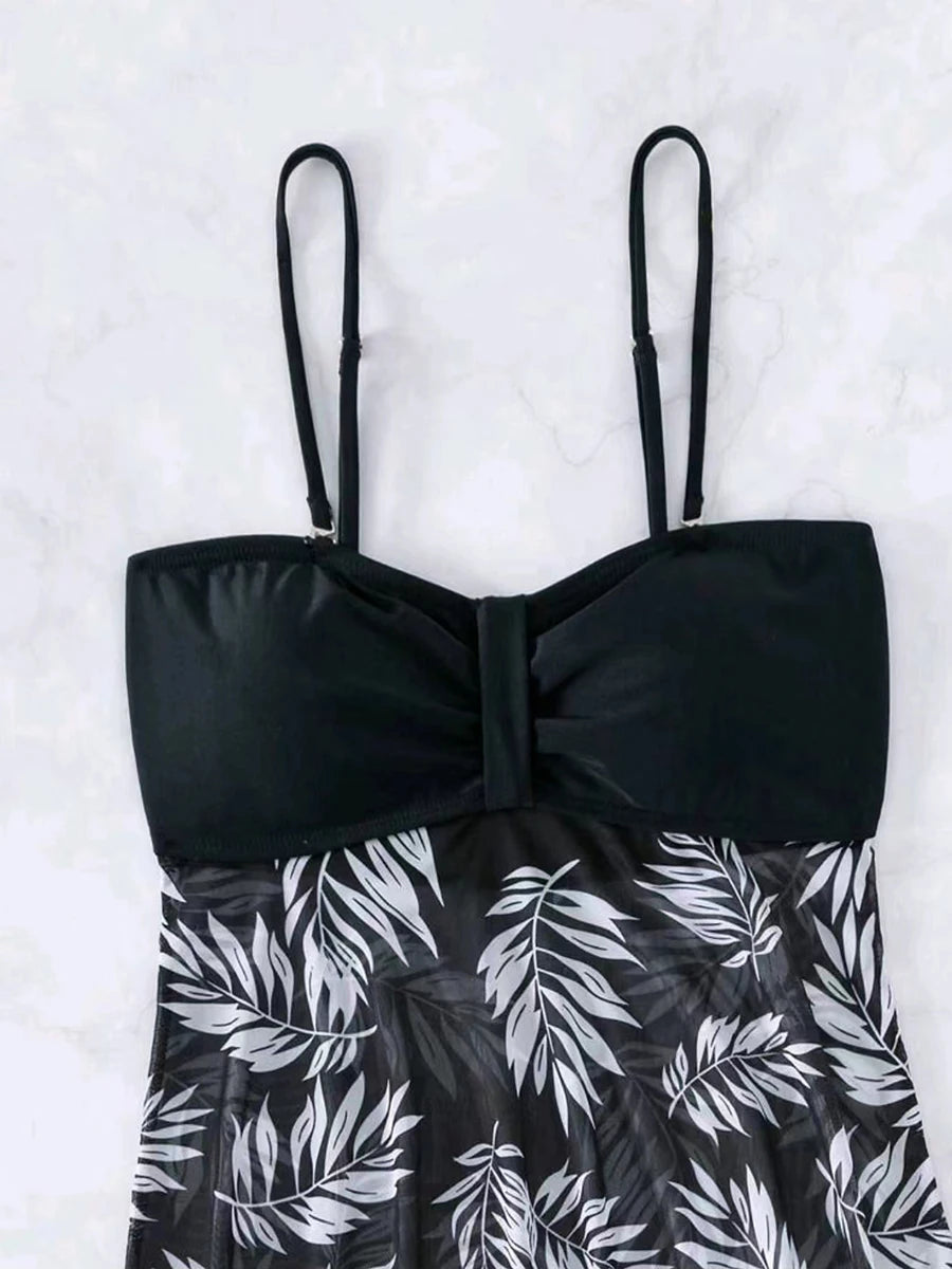 Tankini-Set 2025: lyric Short Dress Tankini With Shorts Swimsuit Women Swimwear - Female Padded Printed Bathing Swim Suit Swimming Beachwear Summer Collection
