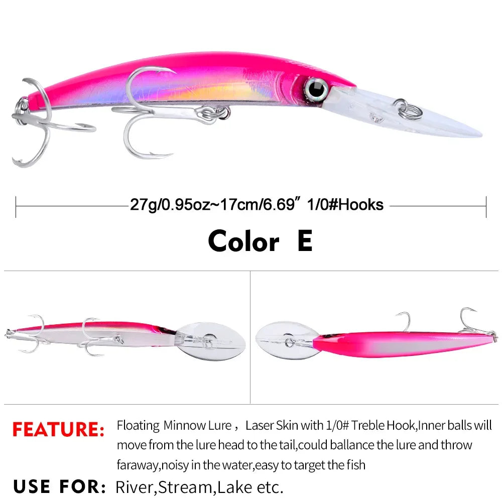 KNCONAN Minnow Köder Tieftaucher - 17cm 27g Kunstköder