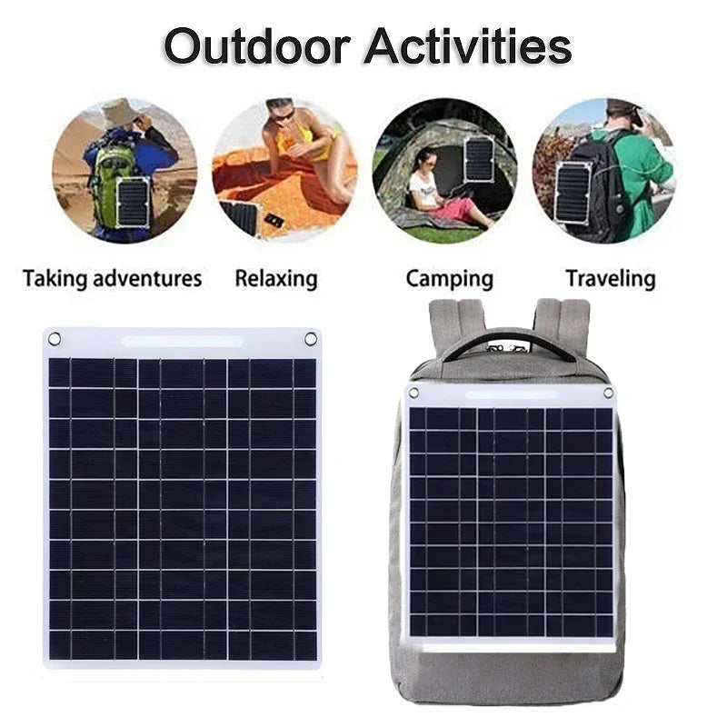 5V Solarplatte - Wasserdichtes Solarmodul mit Dual-USB-Anschluss für Outdoor-Camping