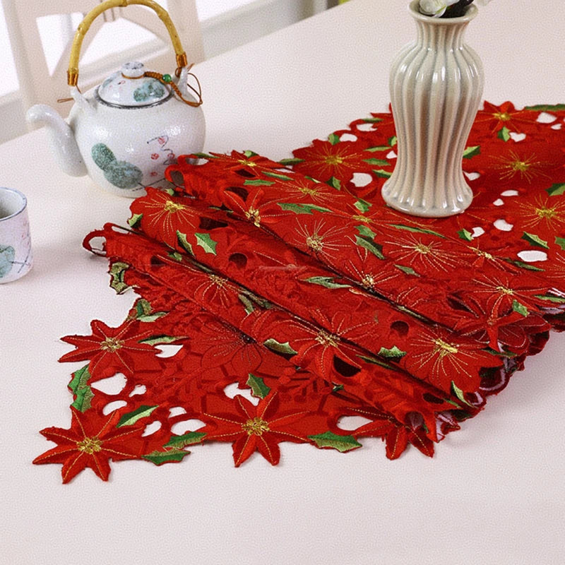 Neutral Table Decorations For Christmas Holly Luxury X Table Embroidered Inch Runner Table Christmas 70 15 Water Tablecloth