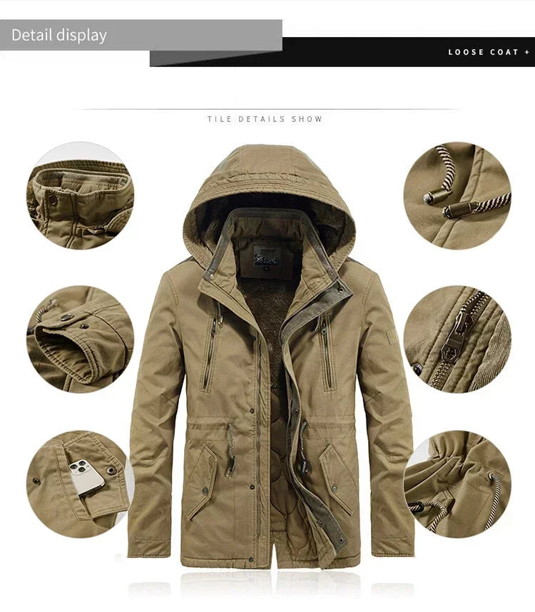 Casaul Parka Abnehmbare Kapuze - Größe M Füllung Baumwolle