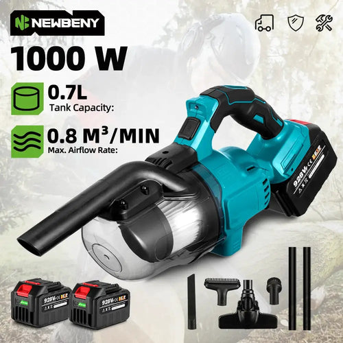 NEWBENY 1000W Elektrischer Staubsauger Schnurlose Industrielle Konstruktion Saubere Elektrowerkzeuge Mit Zubehör Für Makita Batterie Pin
