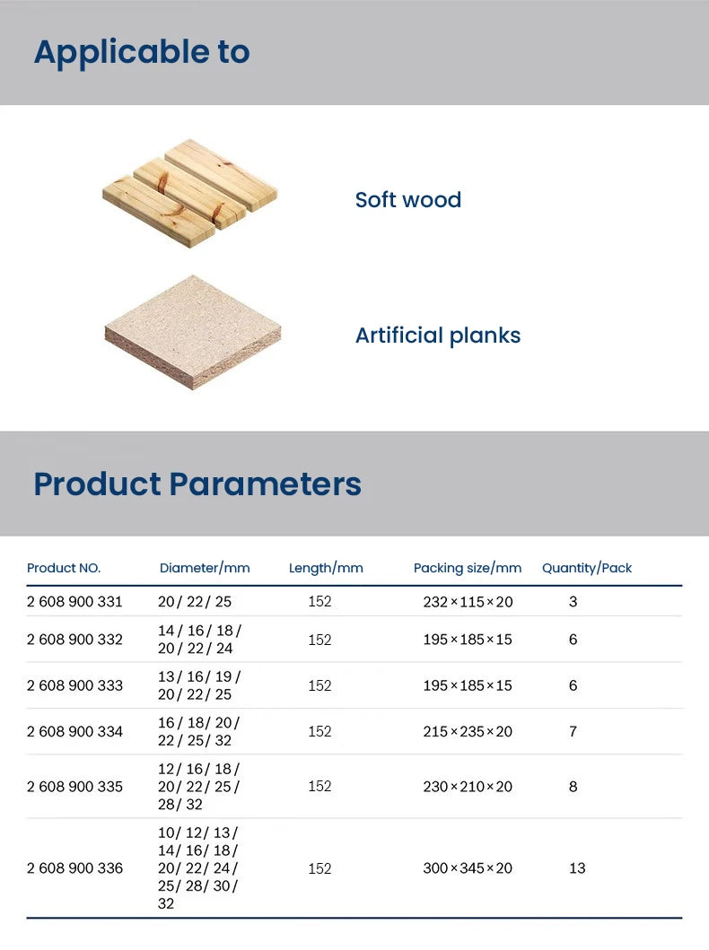 Bosch Impact Electric Drill Screwdriver Drill Bits Wood Drilling Self-tapping Thread  Alloy Steel 1/4 " HEX Shank Drill Bits