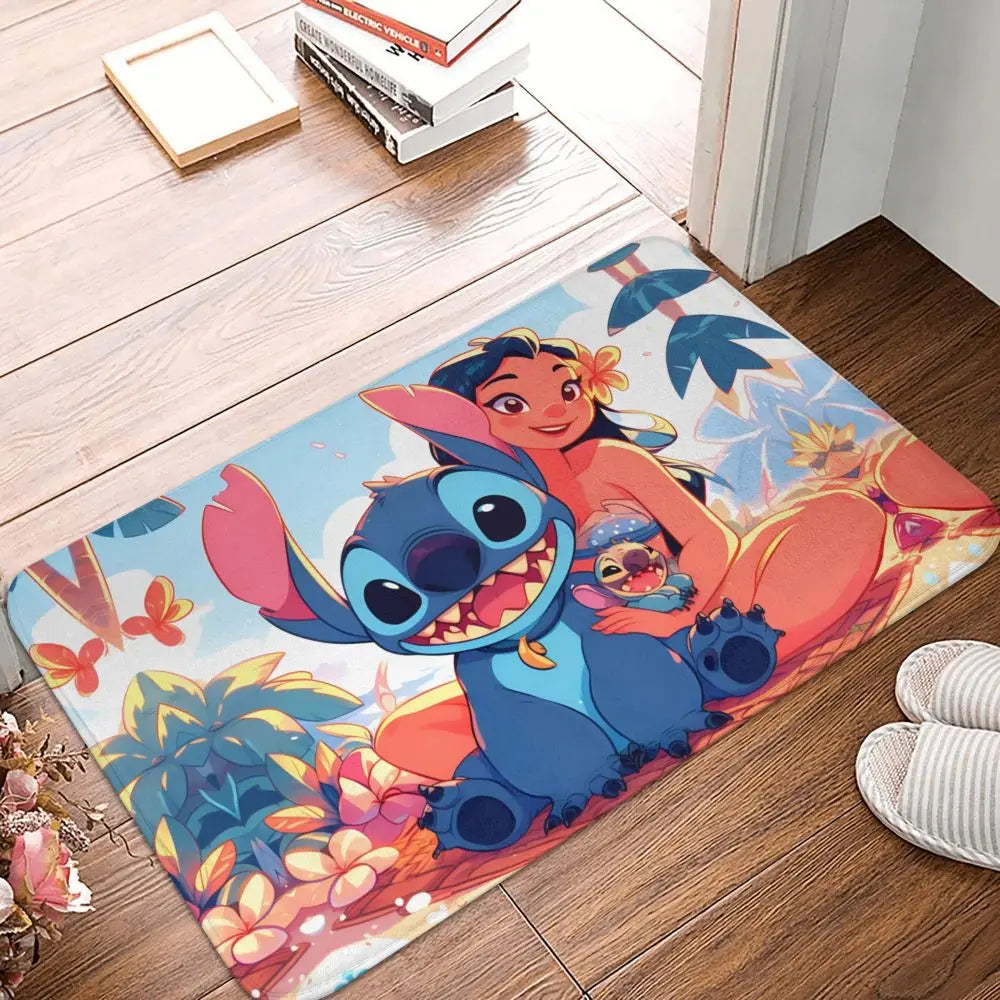 Custom Cartoon Stitch Floor Door Kitchen Bathroom Mat Anti-Slip Outdoor Doormat Bedroom Balcony Entrance Rug Carpet Footpad