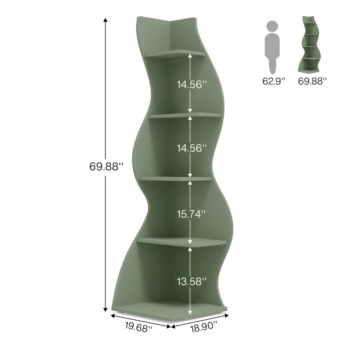 Tribesigns Bücherregal Eckregal 5-stufig Pflanzenständer Wohnzimmer