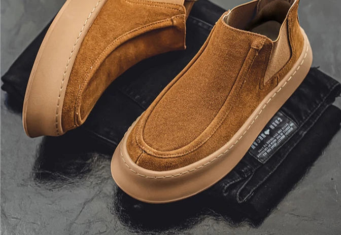 Ghete Chelsea Shangkaka cu platformă, croială înaltă - Mărimea 44, Înălțimea tocului 2 cm, Înălțimea gleznei