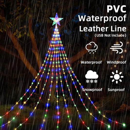 Oświetlenie wodospadowe SKYSHADOW 198 diod LED - USB 2 m, wodoodporne, 8 trybów