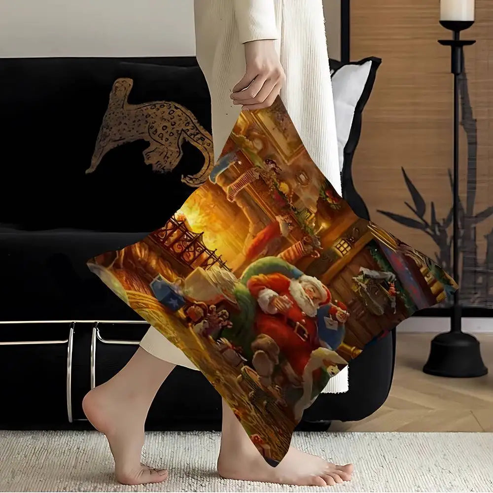 Merry Christmas Pillow Gift Home Office Decoration Bedroom Sofa Car Cushion Cover Case 45x45