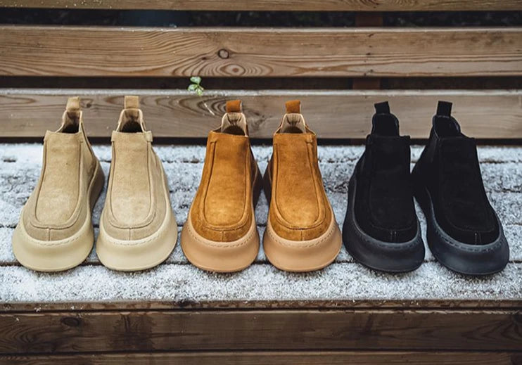 Ghete Chelsea Shangkaka cu platformă, croială înaltă - Mărimea 44, Înălțimea tocului 2 cm, Înălțimea gleznei