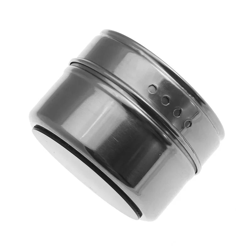 Magnetic Spice Jars Set  Stainless Steel Salt and Pepper Spray Shakers Spice Rack Seasoning Box  Condiment Container