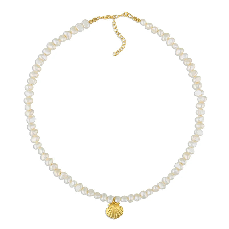 Colier tip choker cu pandantiv din perle de apă dulce Gemnel Bohemia Beach