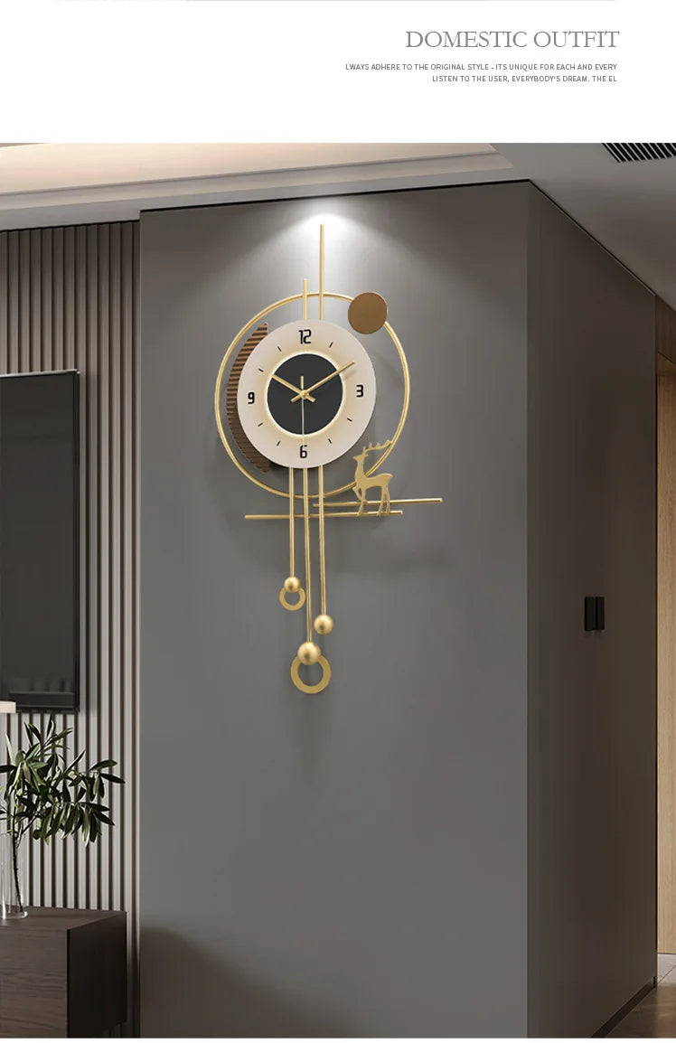 W Quartz Wanduhr Modern - Groß 60cm Leise Batterie