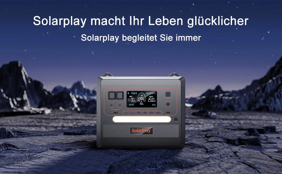 Powerstation 2025 - Q2402M 2500W LiFePO4 Solargenerator - 12-Ausgänge Pure-Sine-Wave Trolley Notstromaggregat