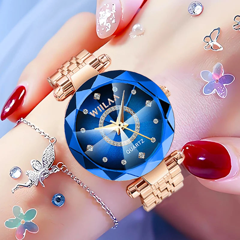 Damen-Uhr 2025: Luxury-Brand Top-Rhinestone - Gold Clock Collection