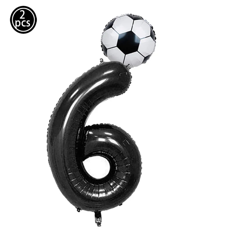 Baloane cu numere de fotbal 2025: Set folie verde 32" - Colecția Sports Party