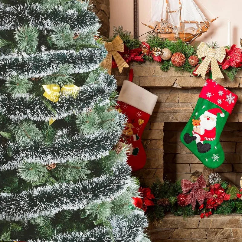 Weihnachten Lametta Girlande Bänder Ornamente Weihnachtsbaum hängen hängende Band Indoor Treppe Kamin Fenster Dekoration Kranz