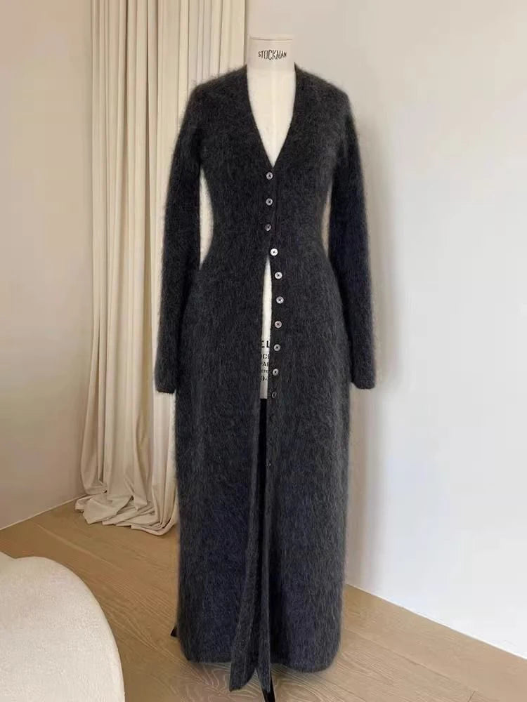 KBATCN V-Neck Lange Locker Cardigan - Länge 26 Zoll, Gewicht 120 bis 220 g pro Quadratmeter, Passform Regular