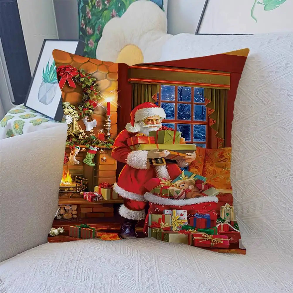 Merry Christmas Pillow Gift Home Office Decoration Bedroom Sofa Car Cushion Cover Case 45x45