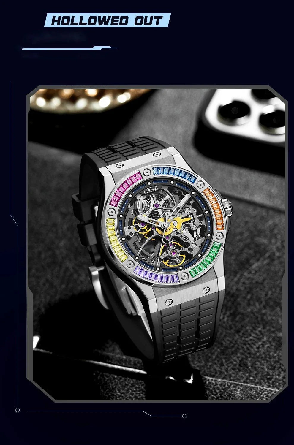 Haofa skeleton,Luxury automatic mechanical watch