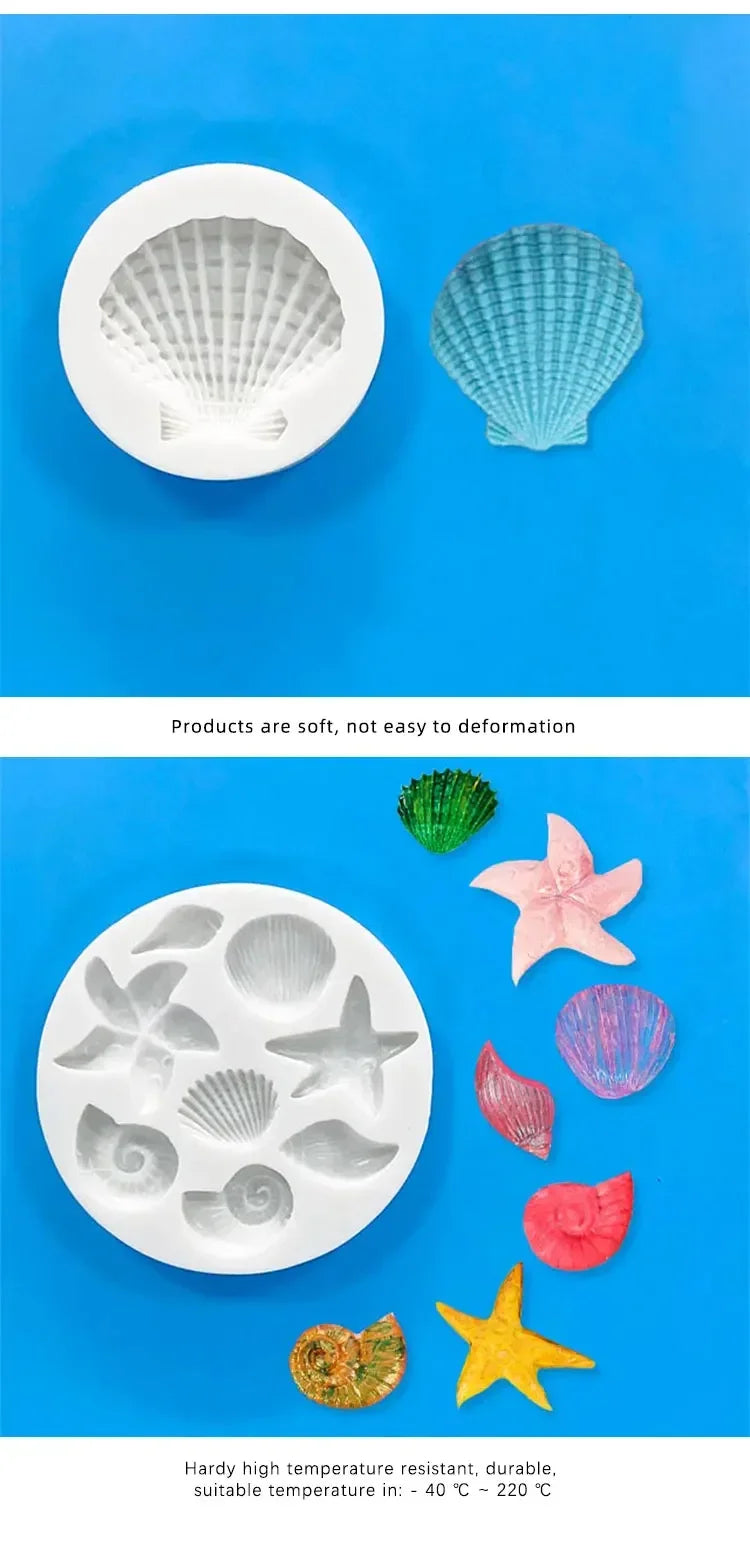 Silicone Shell Cake Mold, Conch Fondant & Chocolate Baking Mould Set, DIY Cake Decorating Tools for Cupcakes