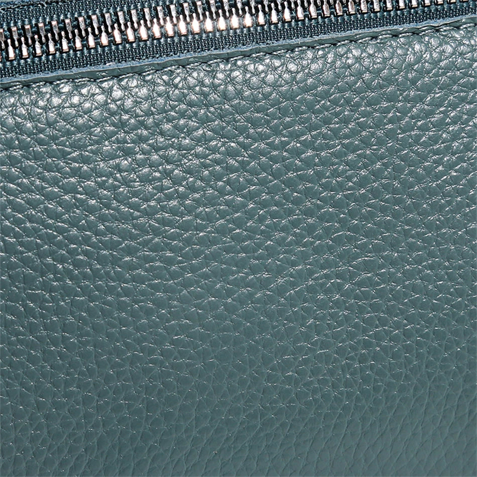 Echtes Leder Tasche 2025 - Luxus Frauen Umhängetasche - Einfarbig Clutch Handy Taschen Schultertasche Messenger Bag