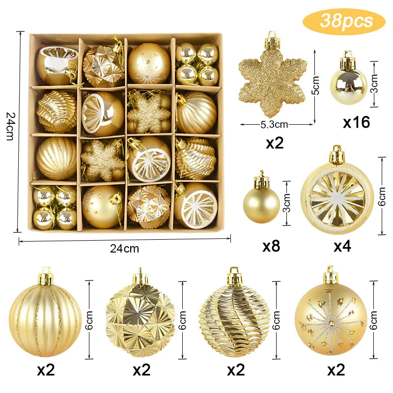 ZQNYCY Christbaumkugeln-Set Großes Ornament - Durchmesser 6 cm Bunt