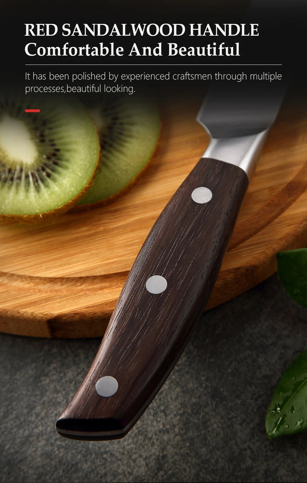 XINZUO 7PCS Knife Set German 1.4116 Stainless Steel Utility Slicing Chef Fruit Santoku Knives Multifunction Kitchen Scissors