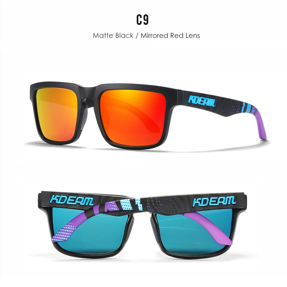 KDEAM Herren Polarisierte Sonnenbrille Quadratisch Casual Outdoor Sonnen Brille Frauen Unisex Sonnenbrille für Paare mit Neuer Verpackung