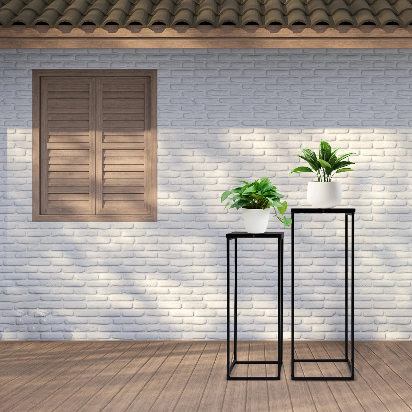 Bymaocar Pflanzenständer-Set 70/60 cm Metall Tragfähigkeit 4-5 kg