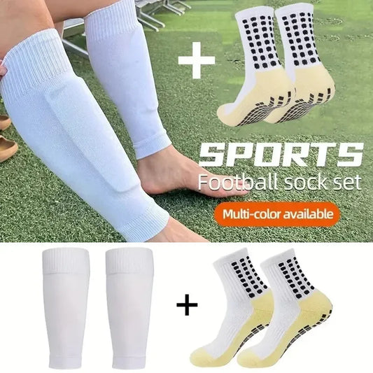 Eelhoe Grip Fußball Socken Set - 2 Paare Kniehoch Antirutsch