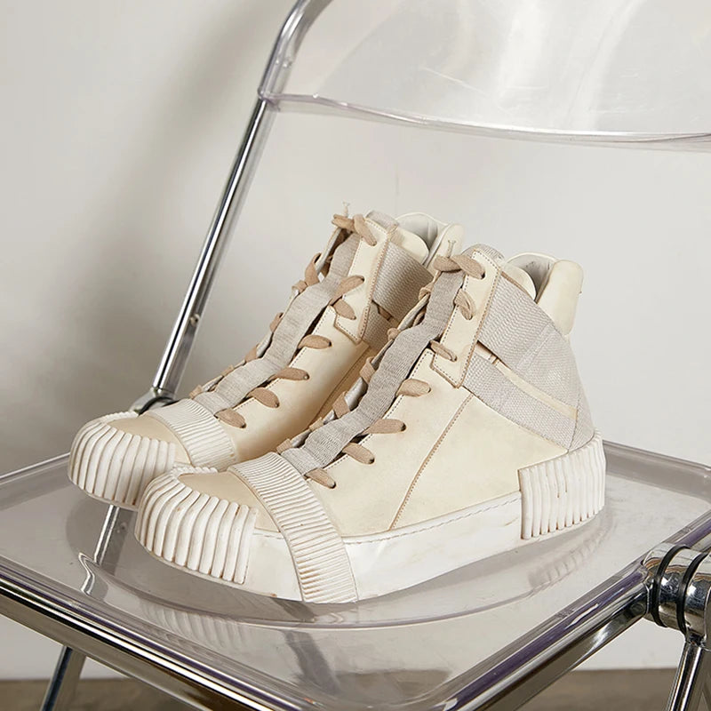 Ghete Black Street Original Design Goodyear Patchwork - Parte superioară din piele, talpă din cauciuc, mărimi 40–46