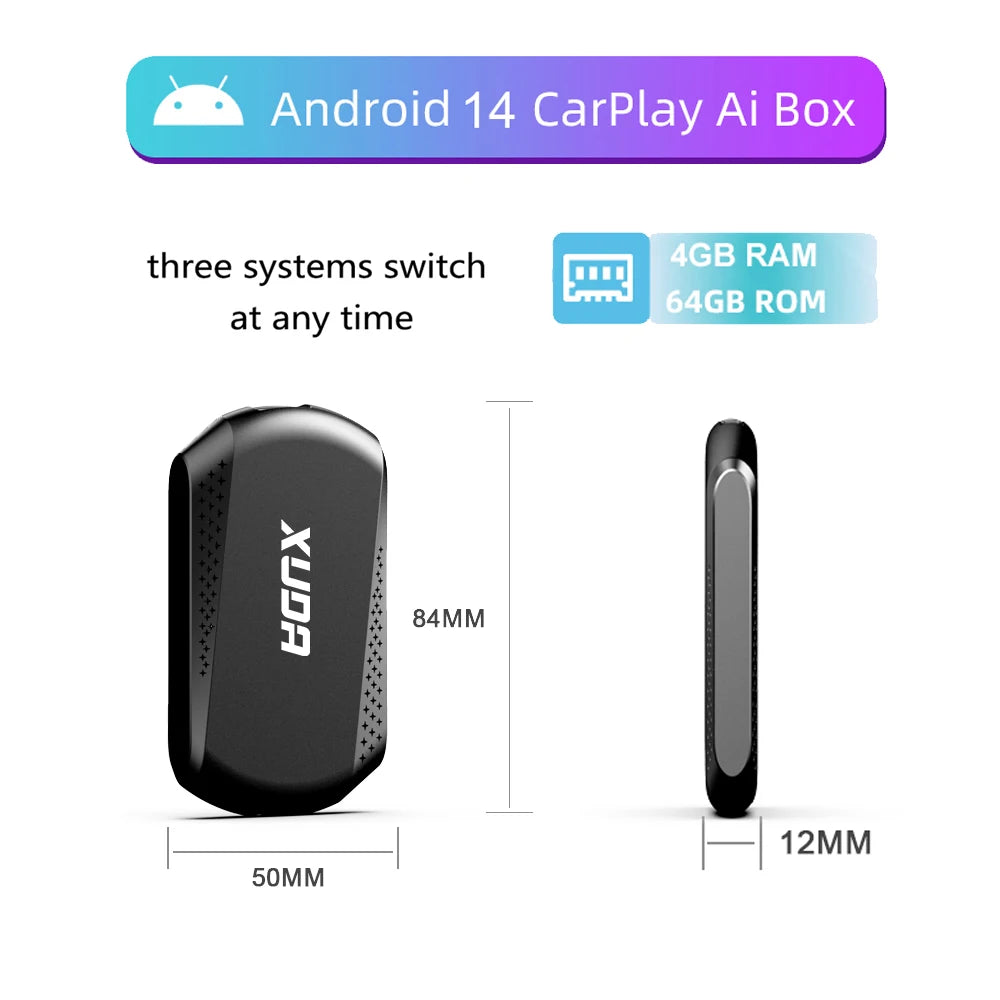 Acodo 3In1 CarPlay AI Box - 32GB 5V Strom Kompakt USB