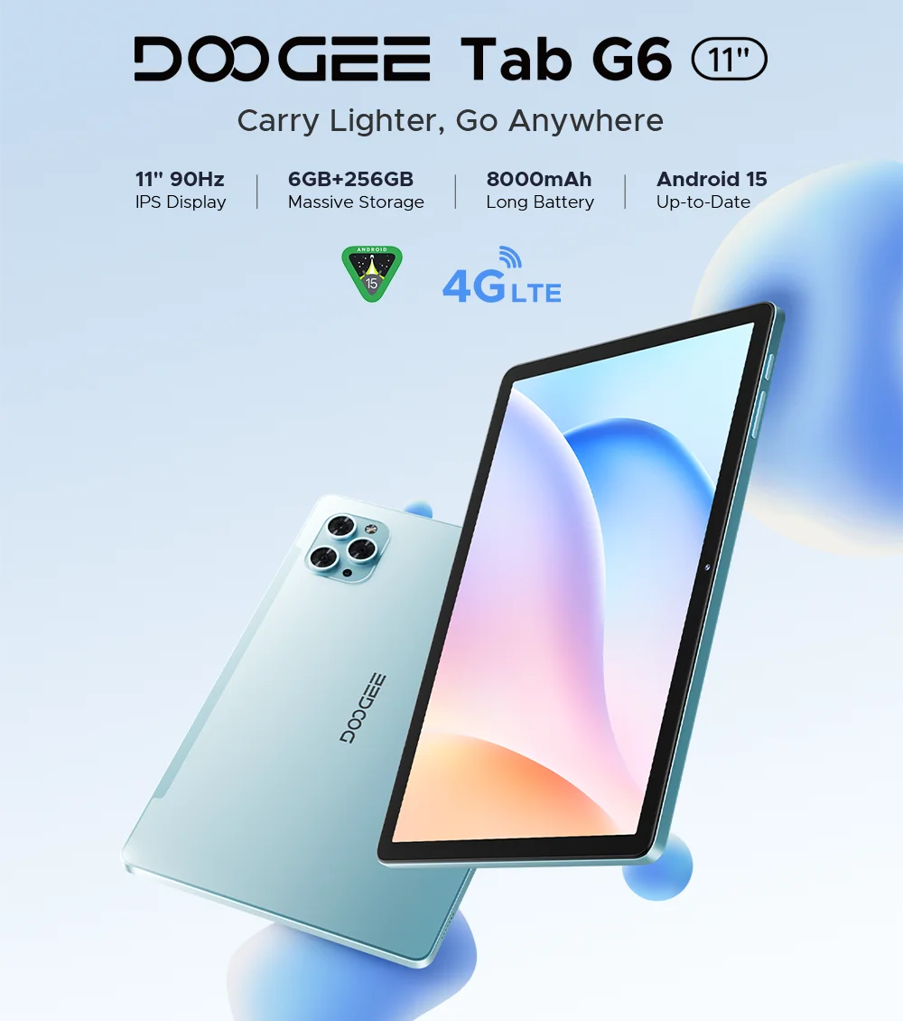 DOOGEE Tab G6 2-in-1 Tablet - 11 Zoll Display 8000mAh Akku 6GB RAM
