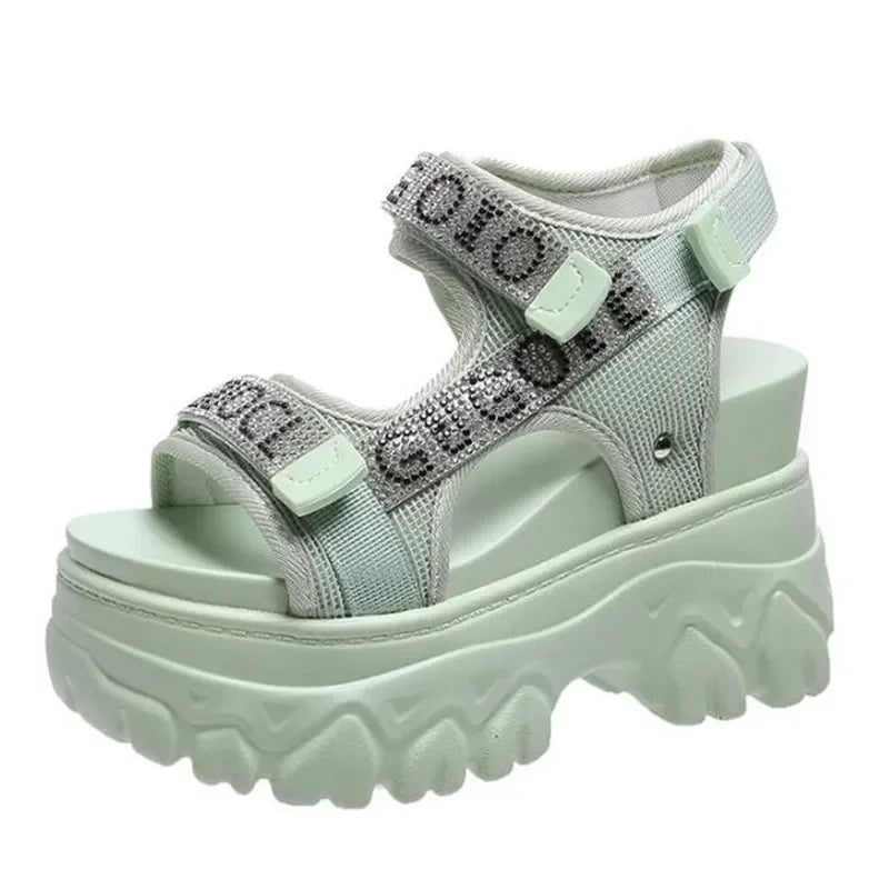 Elegant Female Shoes NEW Summer Luxury Women Sandals Thick Sole Cake Shoes With Elevated Slope Heels Roman Shoes Woman Sneakers