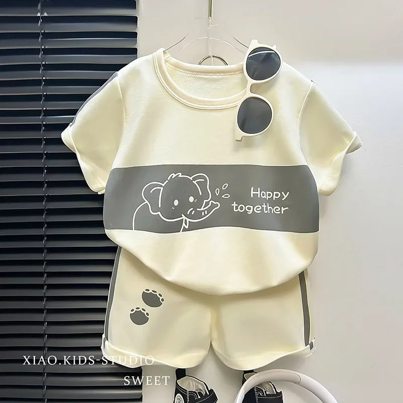 Sonkpuel Baby Set Gestreift Kurzarm - Baumwolle 1-3J 2Tlg
